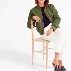Everlane Army Green Classic Gorpcore Minimalist Pockets Bomber Jacket Size S